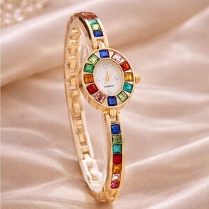 Vintage Gold Multicolor Quartz Watch